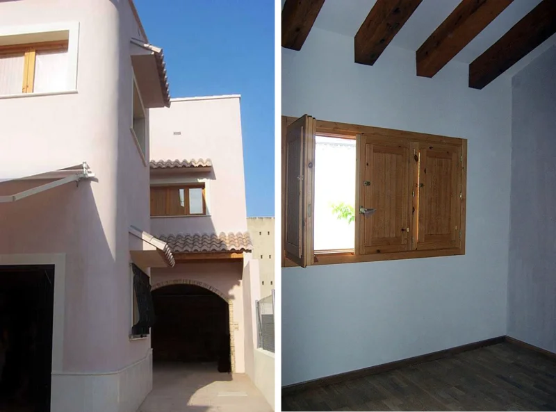 Diseño interior moderno: Habitación con estilo y funcionalidad Interior de una habitación con suelo de madera, muebles modernos y una ventana grande.